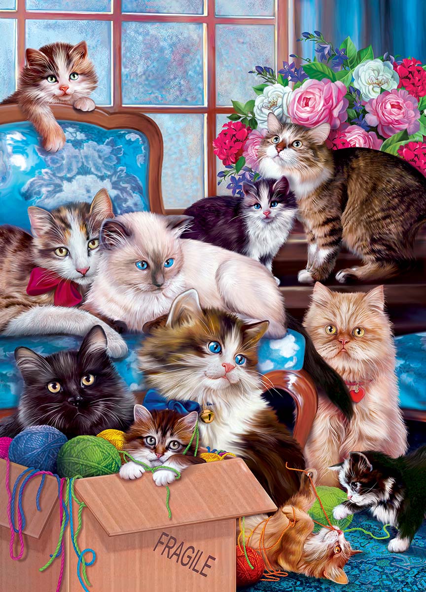 Rose Art Sewing Room Cats Jigsaw Puzzle