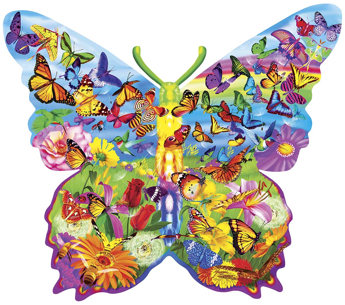 Butterfly Butterflies and Insects Shaped Puzzle