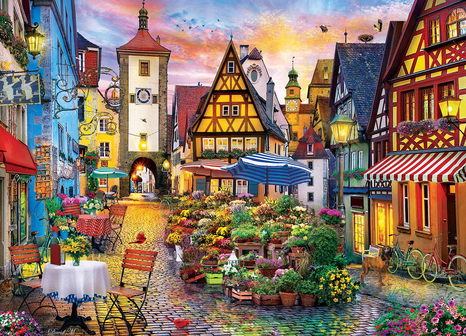 Bavarian Flower Market Travel Jigsaw Puzzle