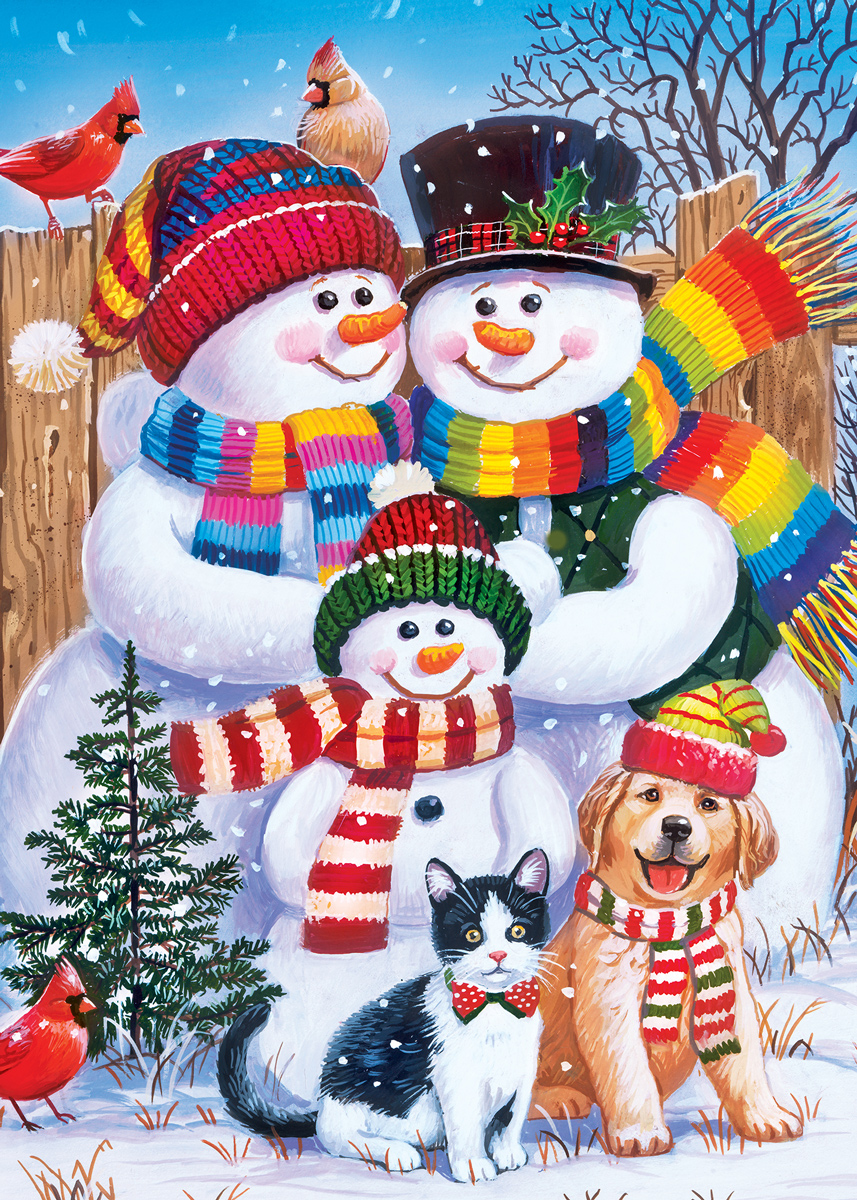 Family Portrait Christmas Glitter / Shimmer / Foil Puzzles