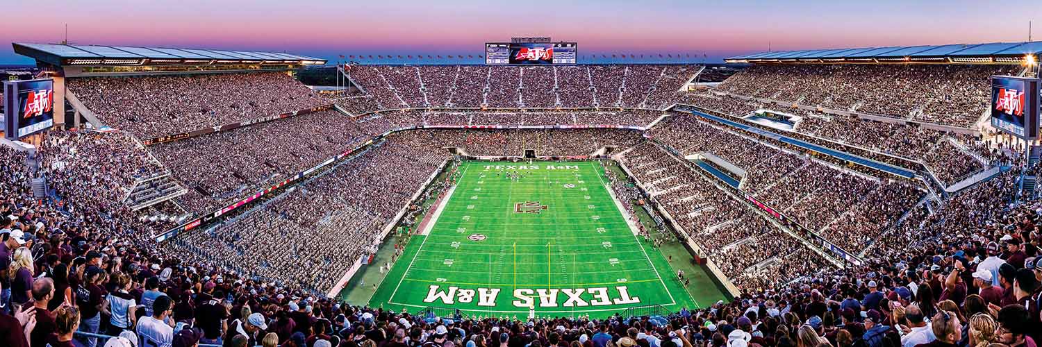 Texas A&M Aggies NCAA Stadium Panoramics End View Sports Jigsaw Puzzle