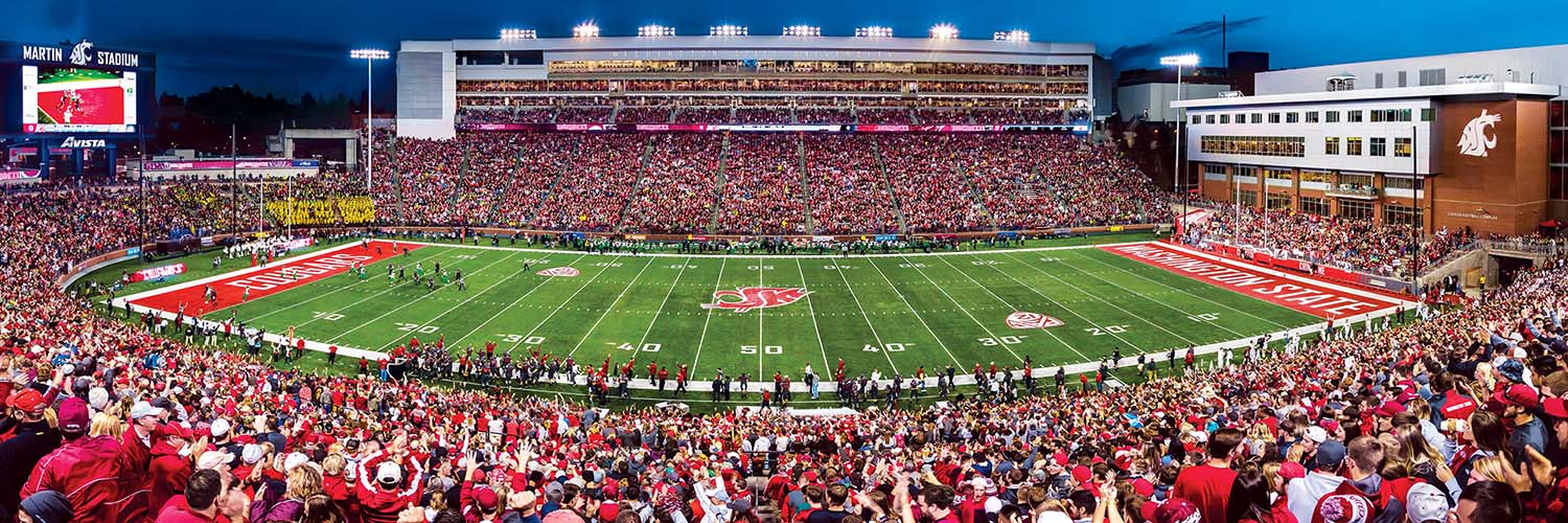 Washington State Cougars NCAA Stadium Panoramics Center View Sports Jigsaw Puzzle