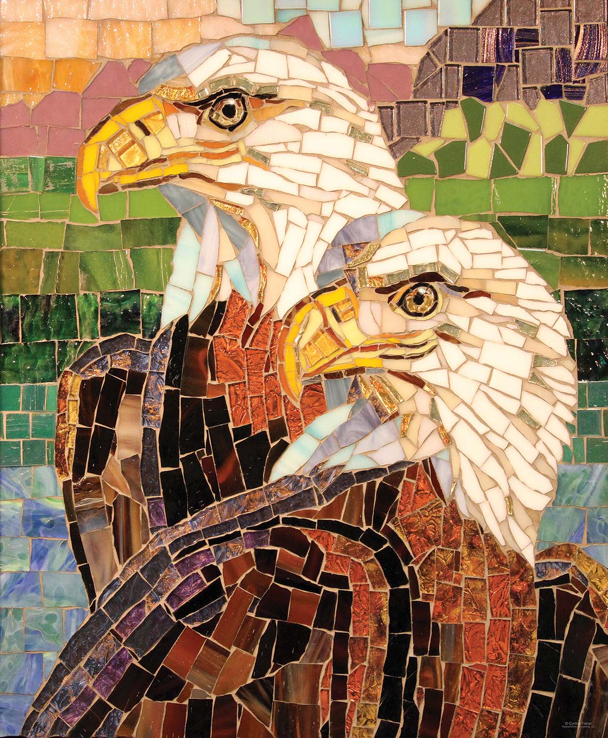 Stained Glass Eagles Birds Jigsaw Puzzle
