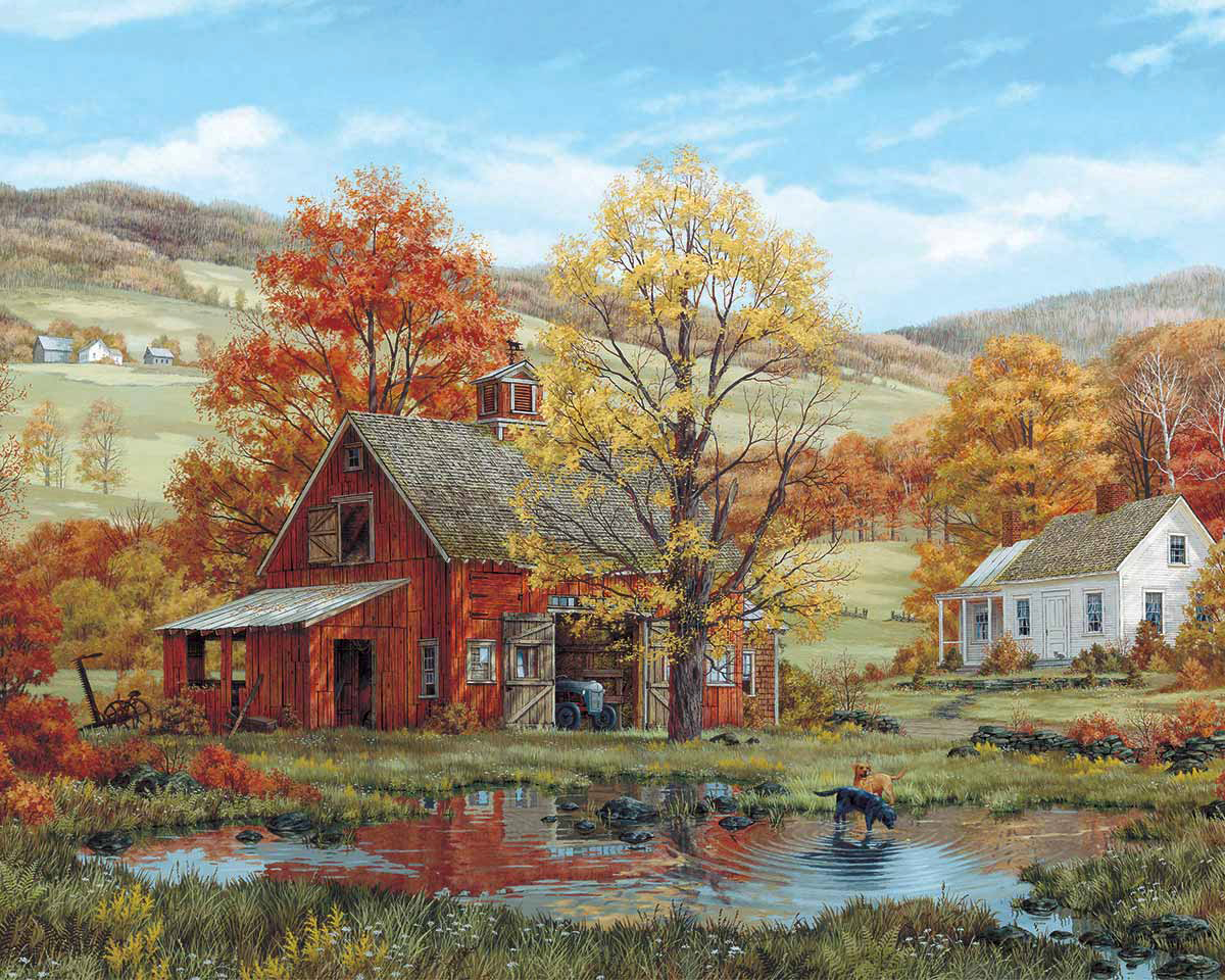 Friends in Autumn, 1000 Pieces, White Mountain | Serious Puzzles