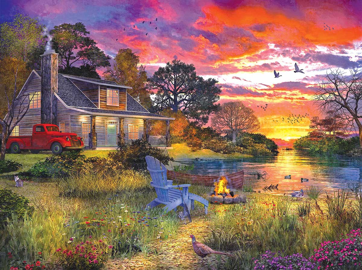 Evening Cabin Father's Day Jigsaw Puzzle