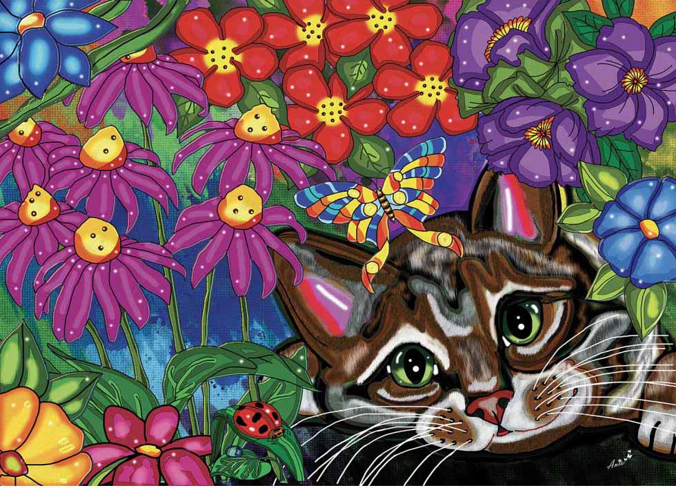 Rainbow Cat Quilt Cobble Hill 1000 Piece Puzzle