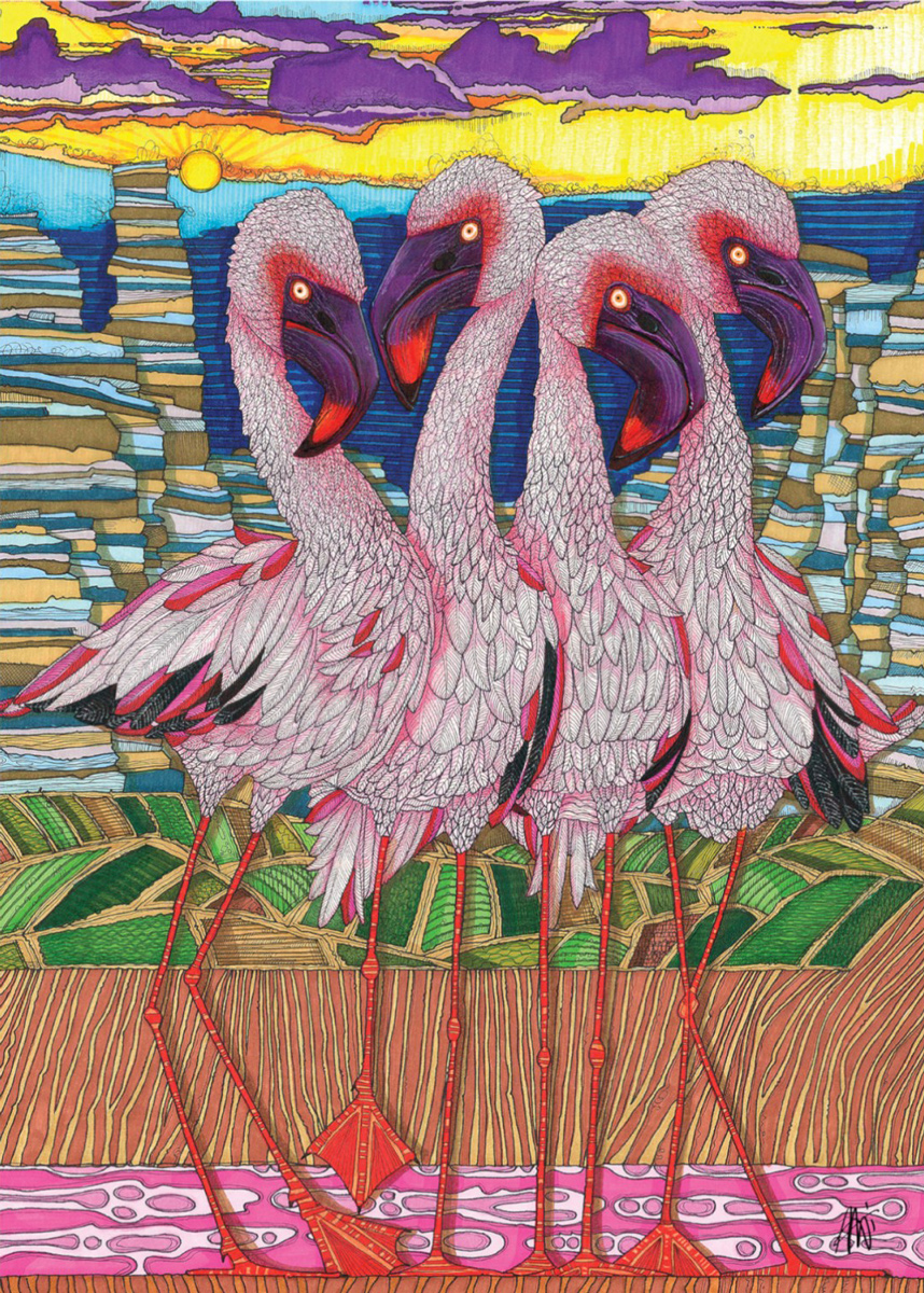 Jigsaw Puzzle - Pink Flamingos, 1000 Pieces, 1 item