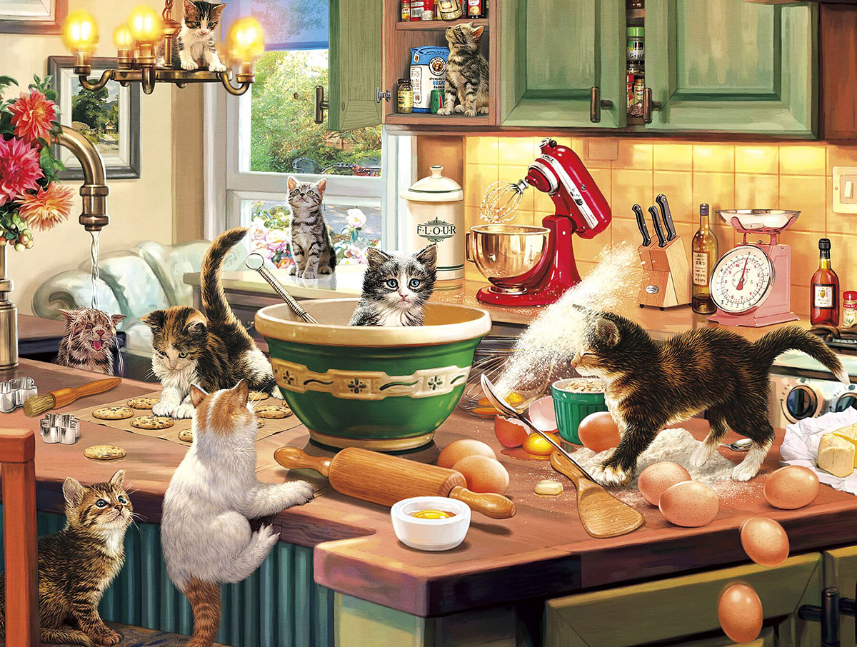 Kitten Kitchen Capers Cats Jigsaw Puzzle