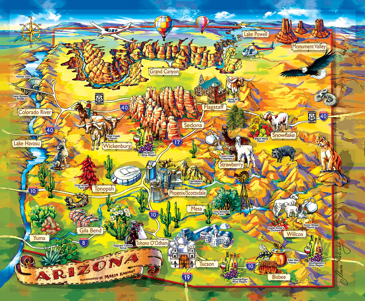 Arizona Map Maps & Geography Jigsaw Puzzle