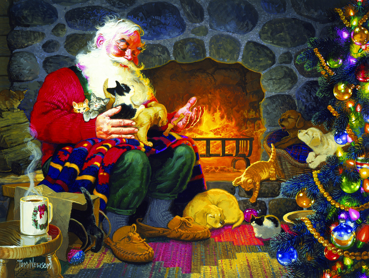 Fireplace Santa 500 Pieces SunsOut Serious Puzzles
