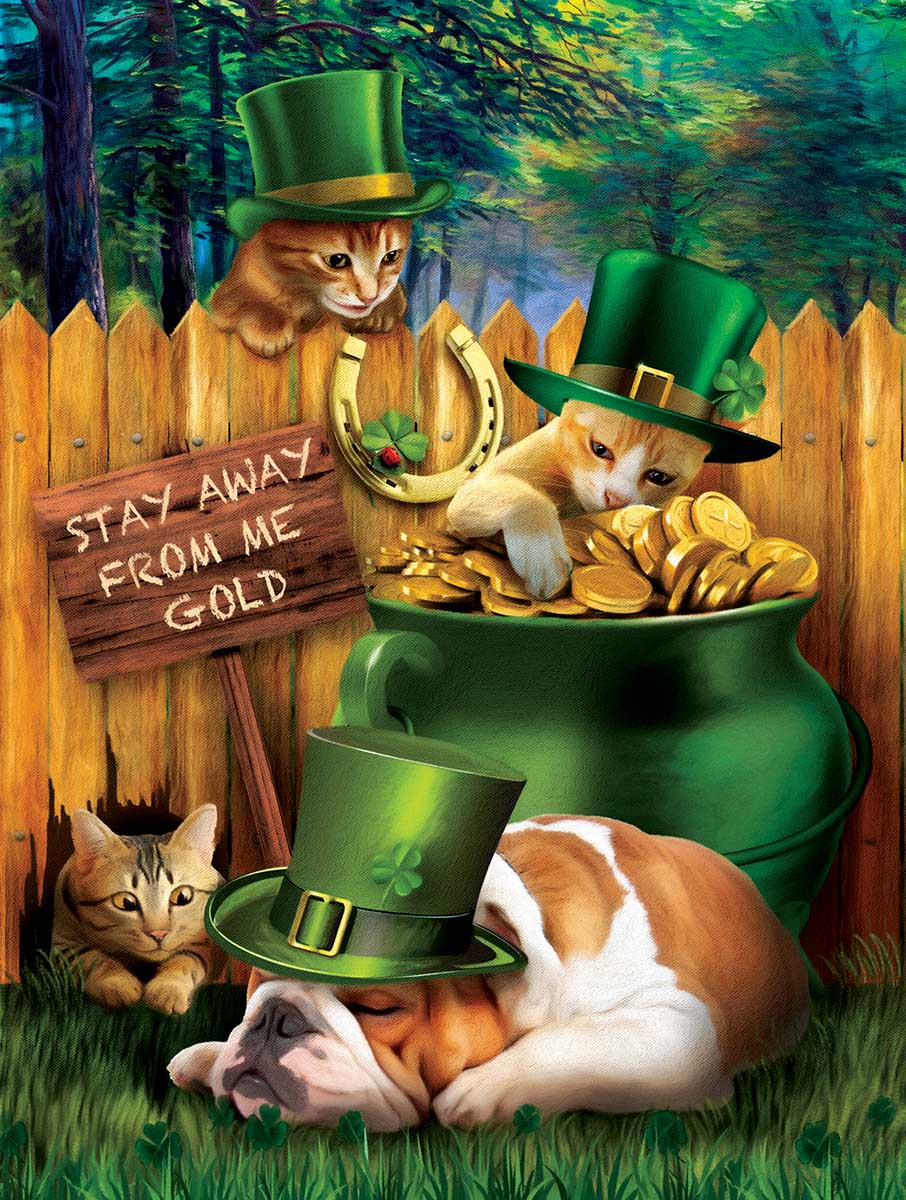 Stealin Me Gold Cats Jigsaw Puzzle