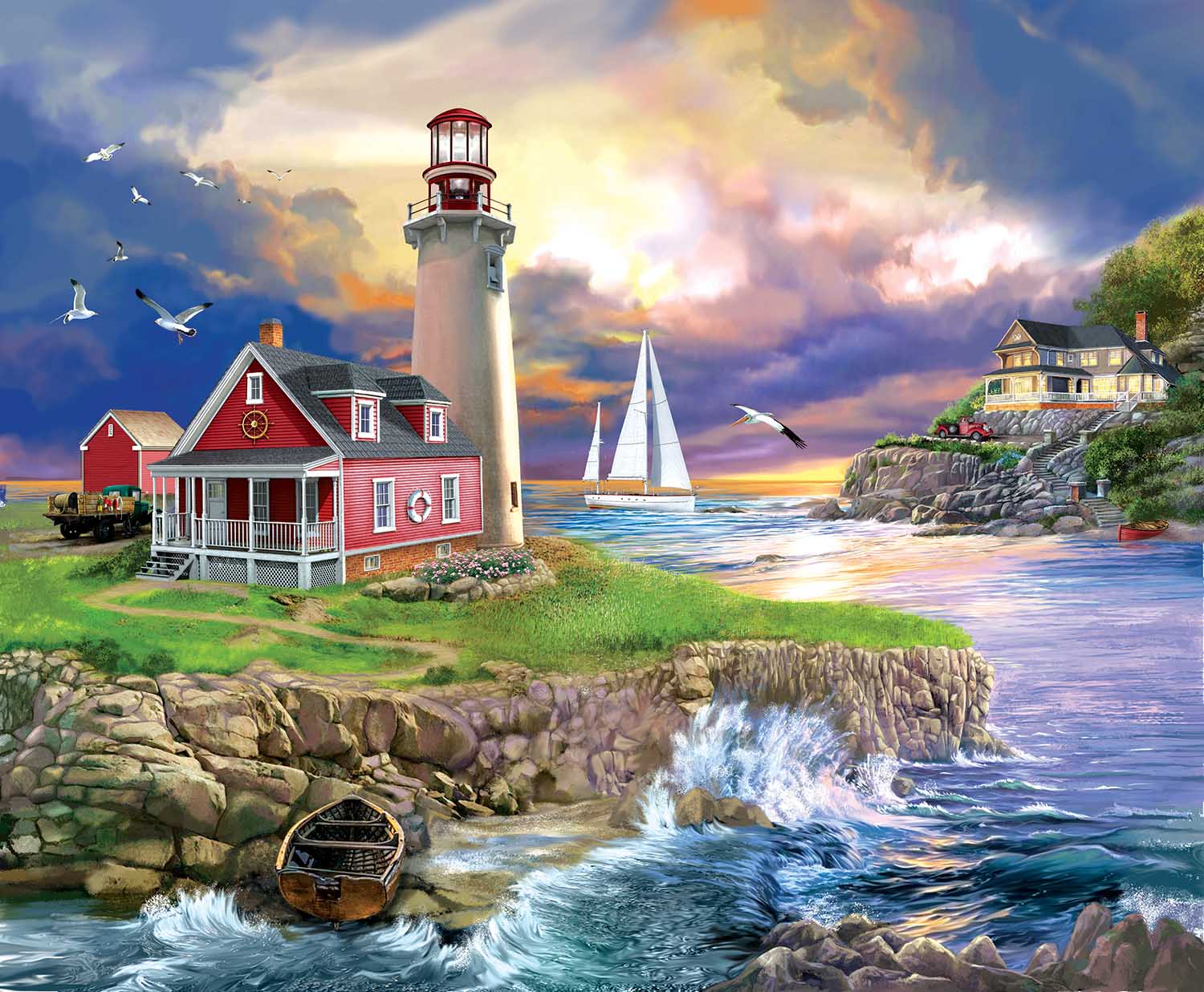 Sunset Point Lighthouse Lighthouse Jigsaw Puzzle