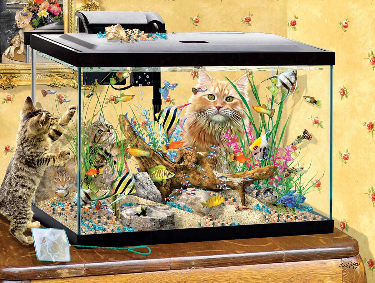 Fish Tank Cats Jigsaw Puzzle