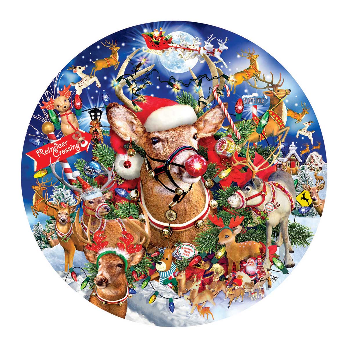 Reindeer Madness Christmas Jigsaw Puzzle