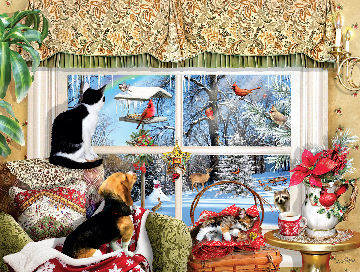Looking Through a Window Cats Jigsaw Puzzle