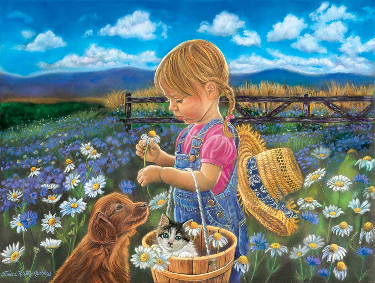 Country Girl Countryside Jigsaw Puzzle