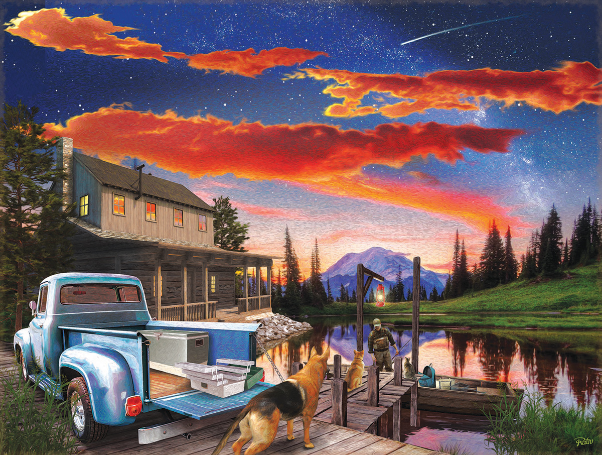Red Skies Lakes & Rivers Jigsaw Puzzle
