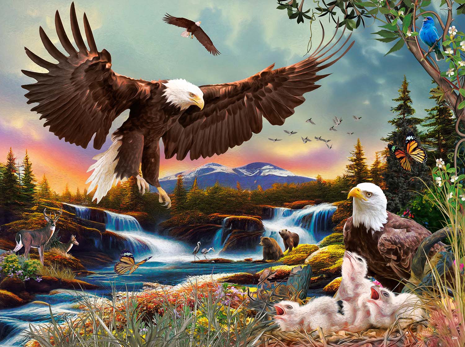 Arriving Home Birds Jigsaw Puzzle