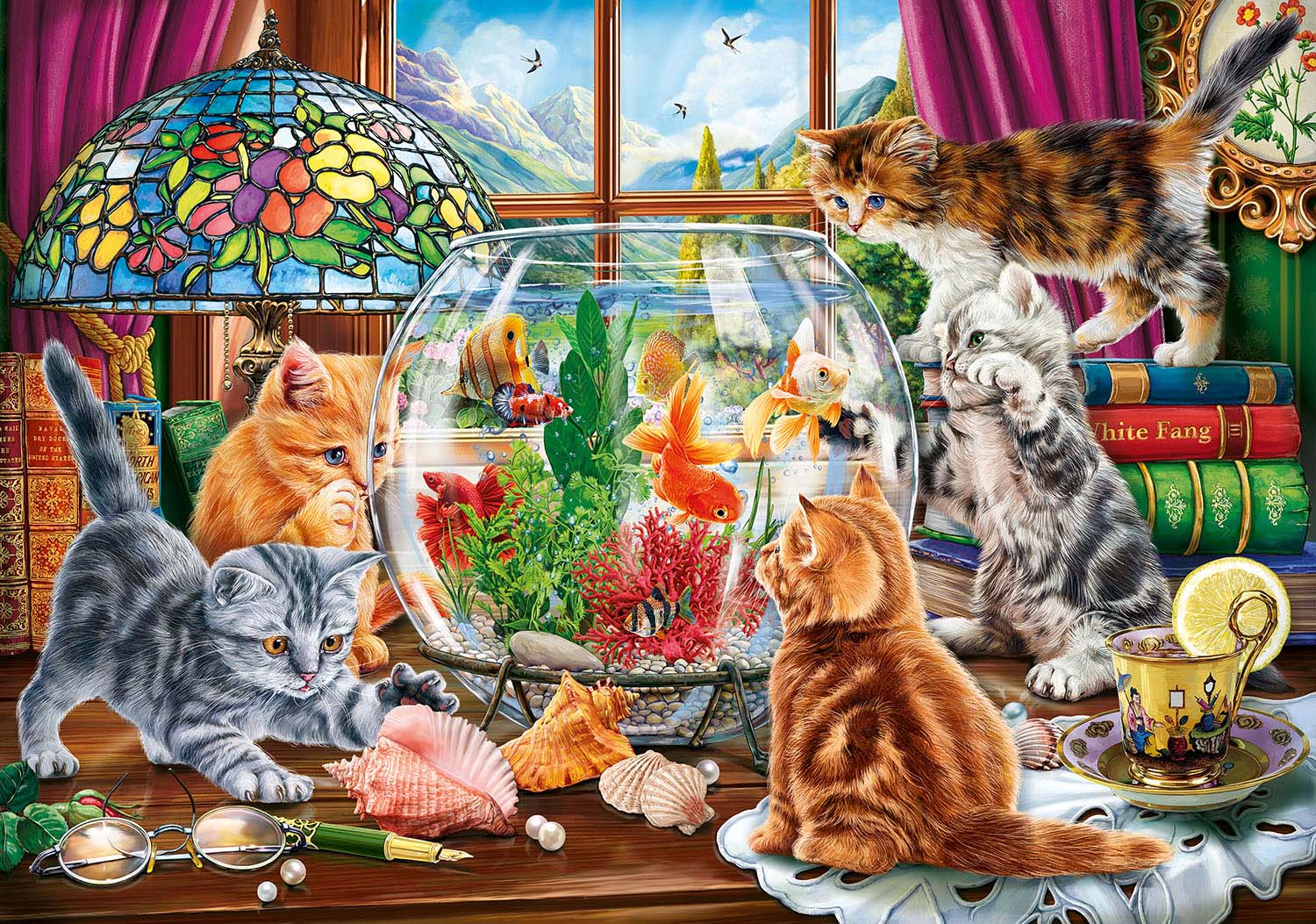 Kittens and the Aquarium Cats Jigsaw Puzzle