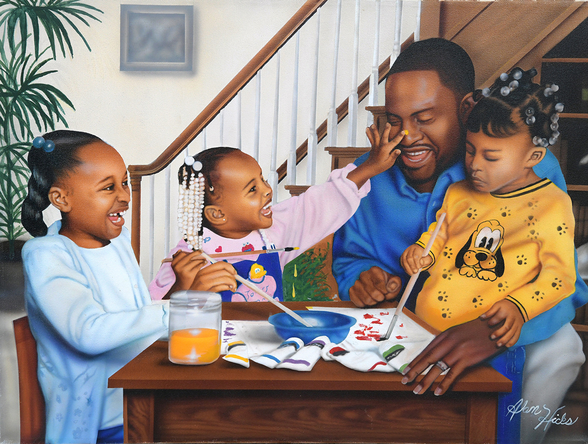 Daddy's Little Girls People Of Color Jigsaw Puzzle