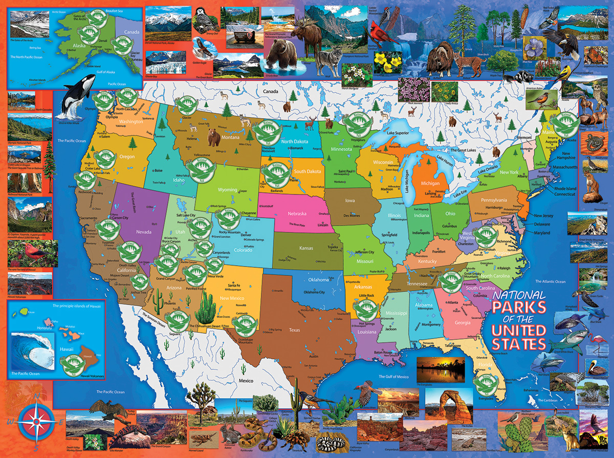 National Parks of the USA Maps & Geography Jigsaw Puzzle