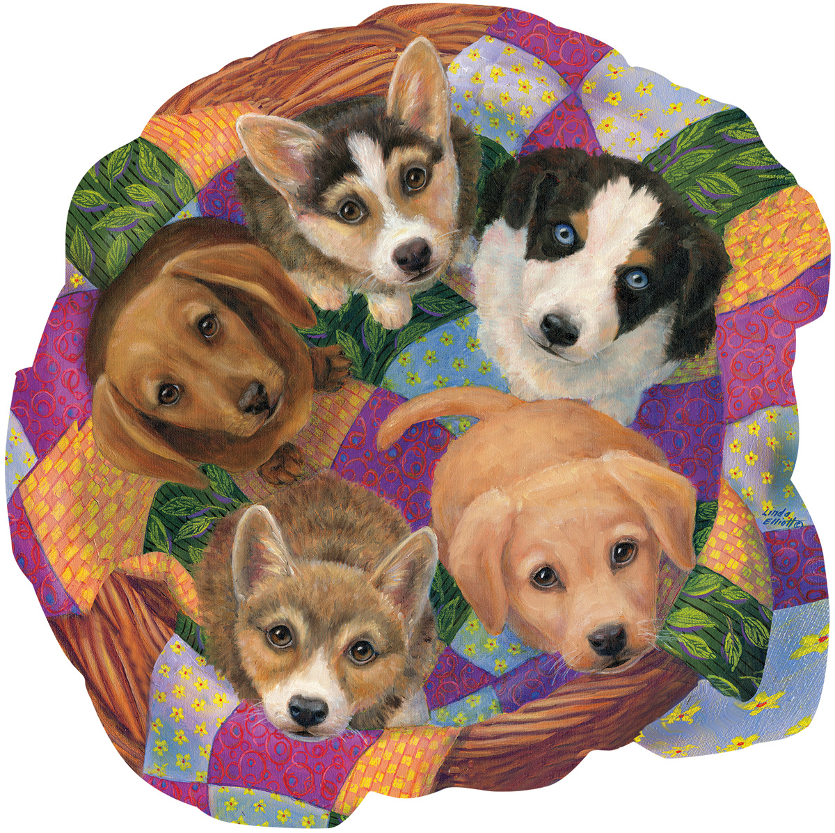 Litter of Puppies Dogs Shaped Puzzle
