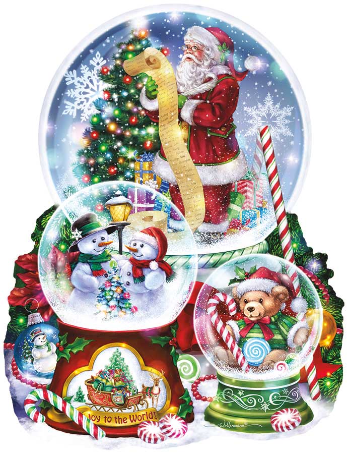 3 Snow Globes Christmas Shaped Puzzle