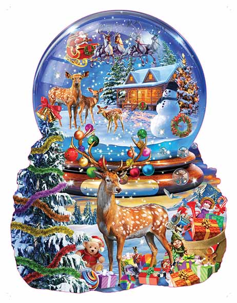 Christmas Snow Globe Winter Shaped Puzzle