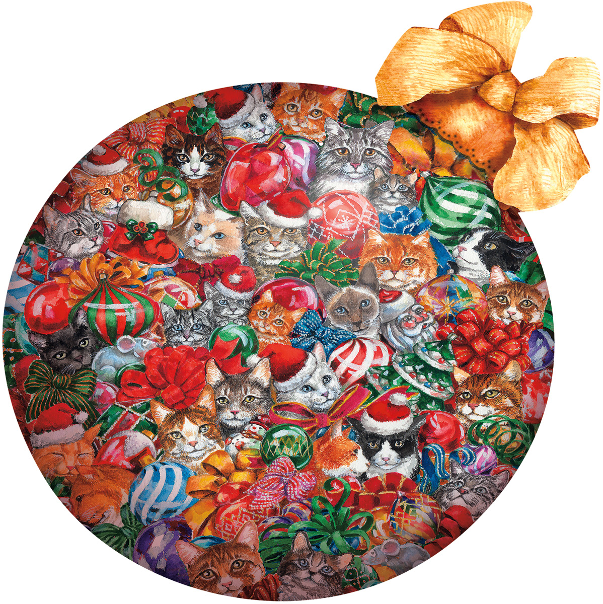 Cat Christmas Ornament Christmas Shaped Puzzle