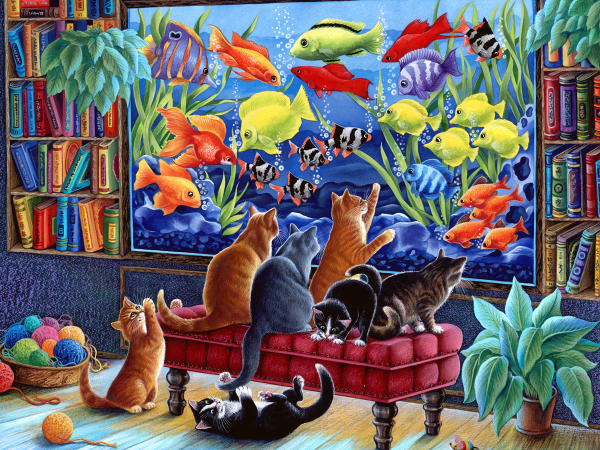 Kittens Fishing Cats Jigsaw Puzzle
