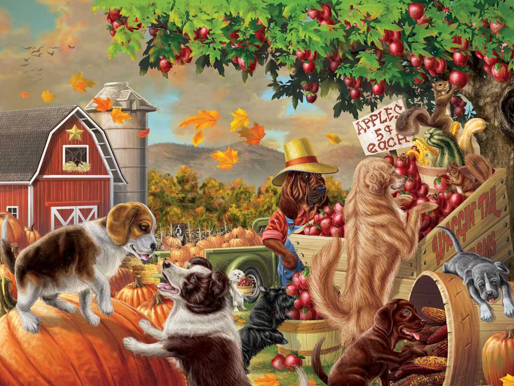 Harvest Market Hounds Dogs Jigsaw Puzzle