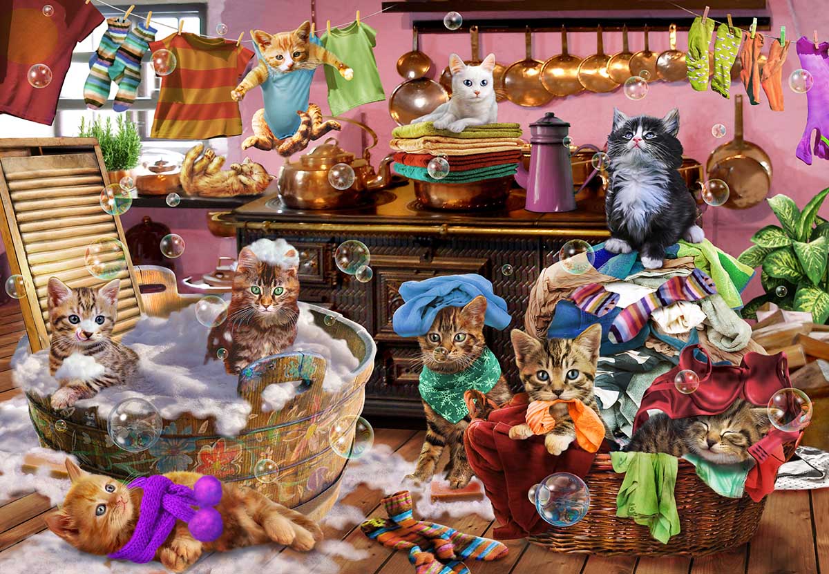 Anatolian Puzzle - Kittens in The Kitchen 1000 Piece Jigsaw Puzzle 1