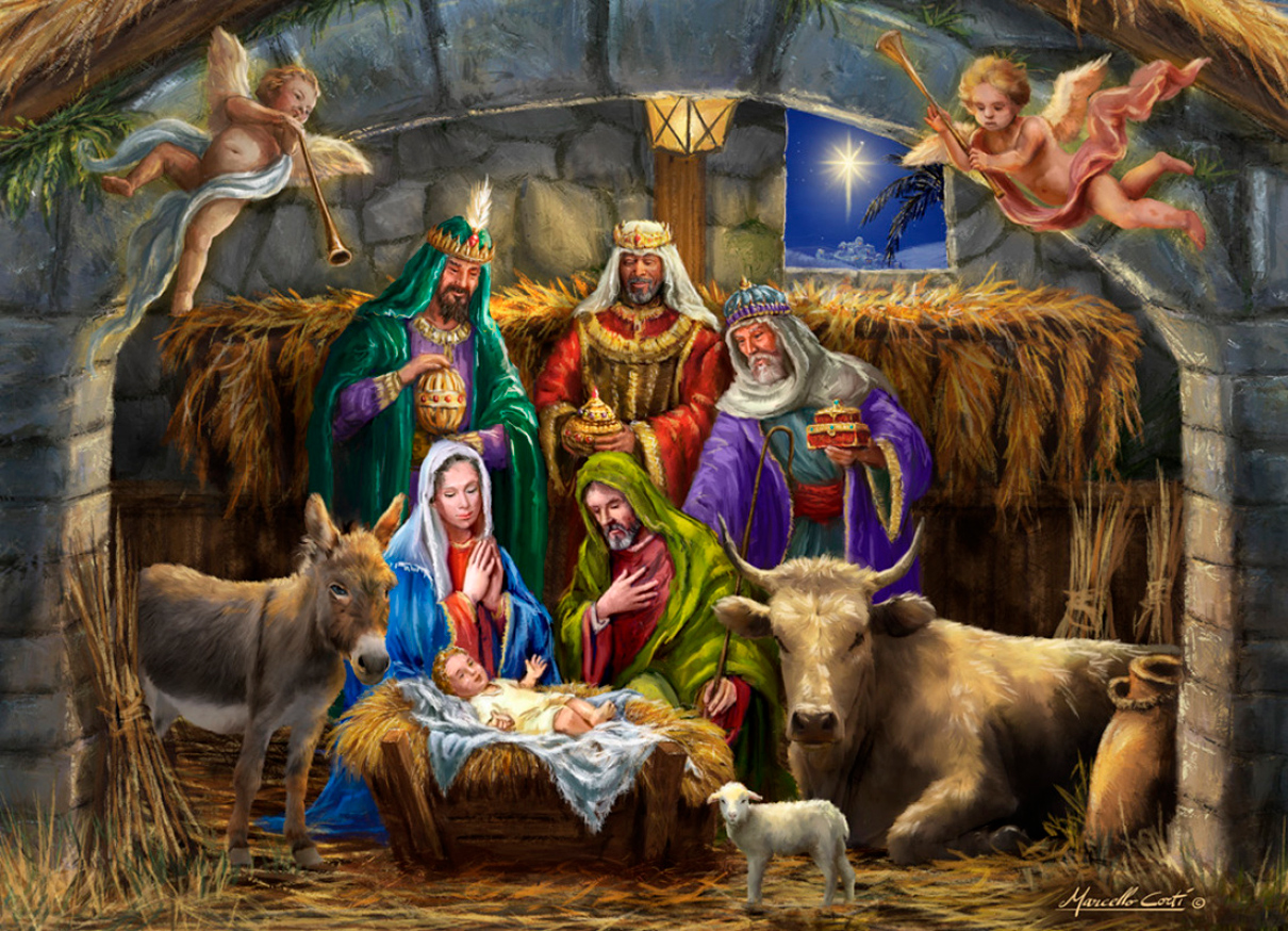 In the Manger Religious Jigsaw Puzzle