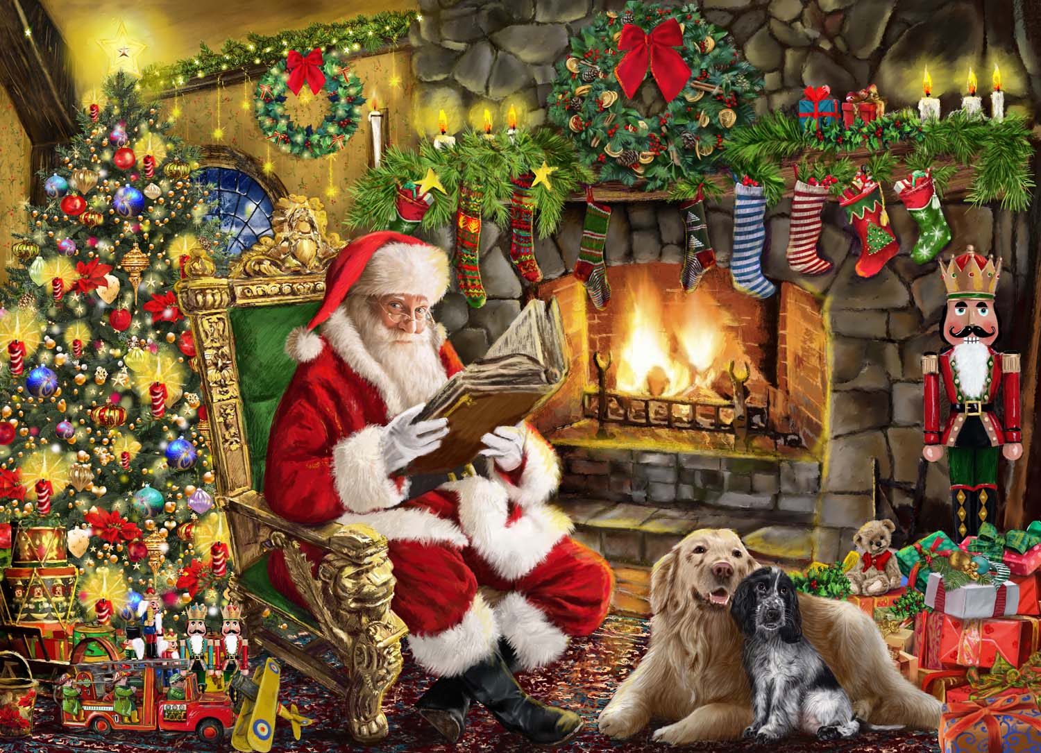 Fireside Santa Christmas Jigsaw Puzzle