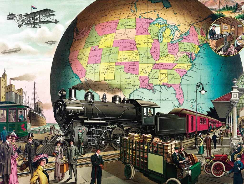 Trains Across America Travel Jigsaw Puzzle