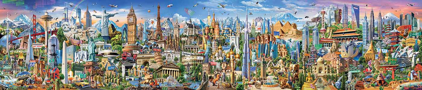 Completed all parts of the 42,000 piece Educa 'Around the world' puzzle,  now I need to put it all together! : r/Jigsawpuzzles