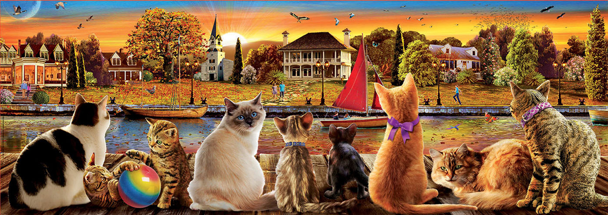 Cats On The Quay Cats Jigsaw Puzzle