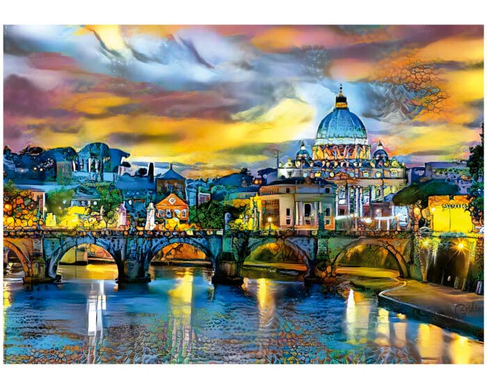 St. Peter's Basilica & St. Angelo Bridge  Travel Jigsaw Puzzle
