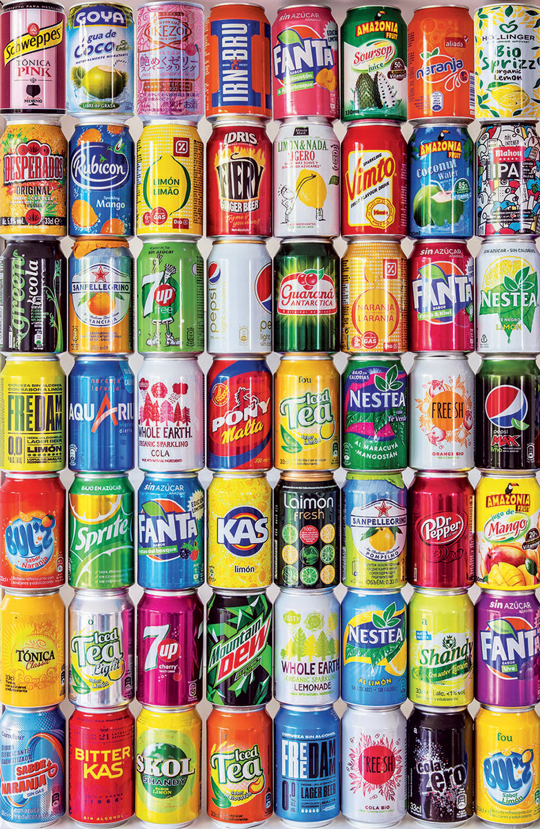 Soft Drink Cans Mini Drinks & Adult Beverage Jigsaw Puzzle