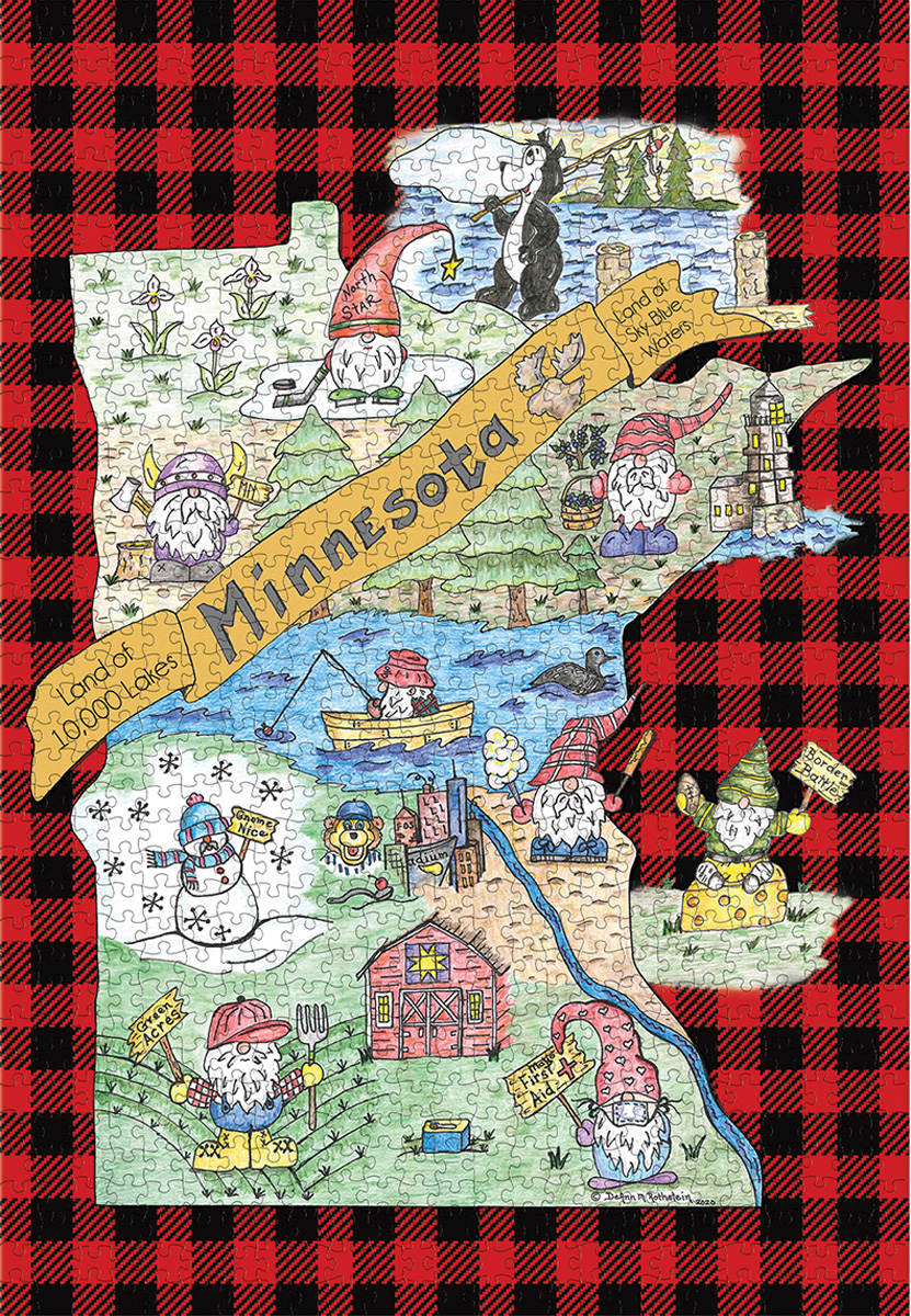 Gnome Sweet Gnome, Minnesota Maps & Geography Jigsaw Puzzle