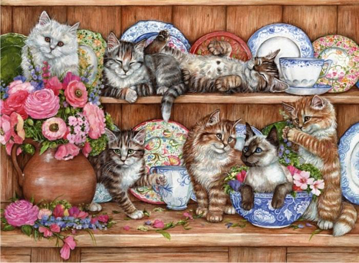 Anatolian Puzzle - Kittens in The Kitchen 1000 Piece Jigsaw Puzzle 1