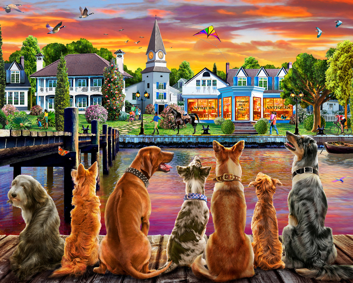 Dockside Dogs Dogs Jigsaw Puzzle