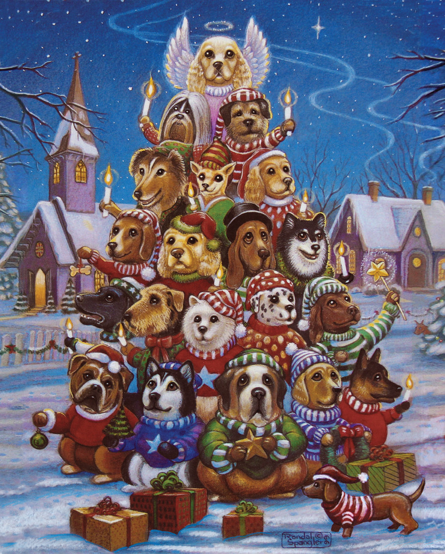 Canine Christmas Tree Dogs Jigsaw Puzzle