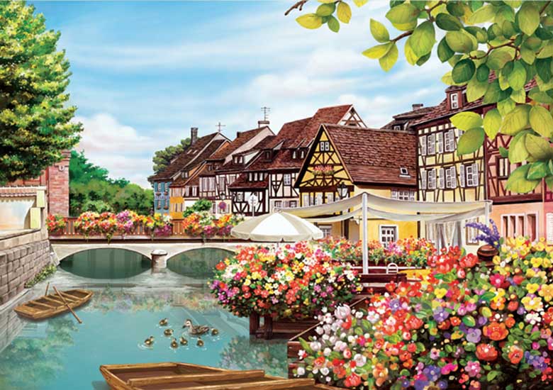 Colmar Canal, France 4000 Piece Puzzle