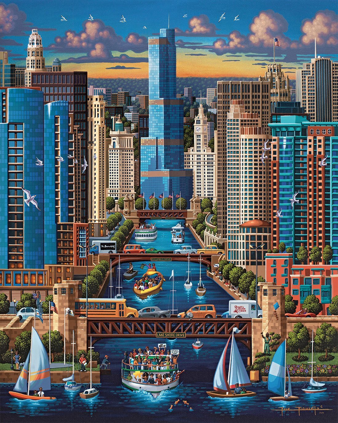 Chicago River Chicago Jigsaw Puzzle