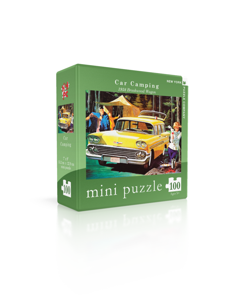 Car Camping - 1958 Brookwood Wagon Mini Puzzle Car Jigsaw Puzzle
