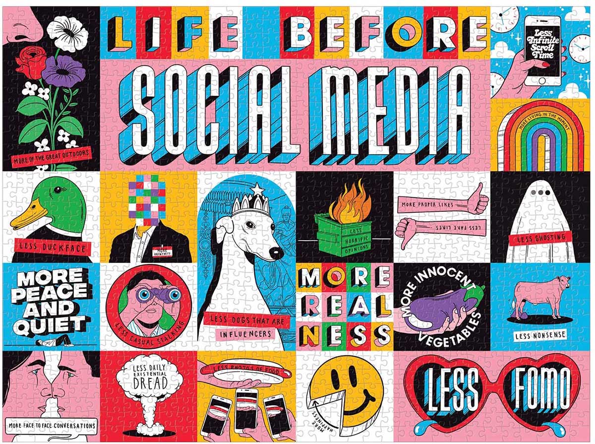 Life Before Social Media Nostalgic & Retro Jigsaw Puzzle