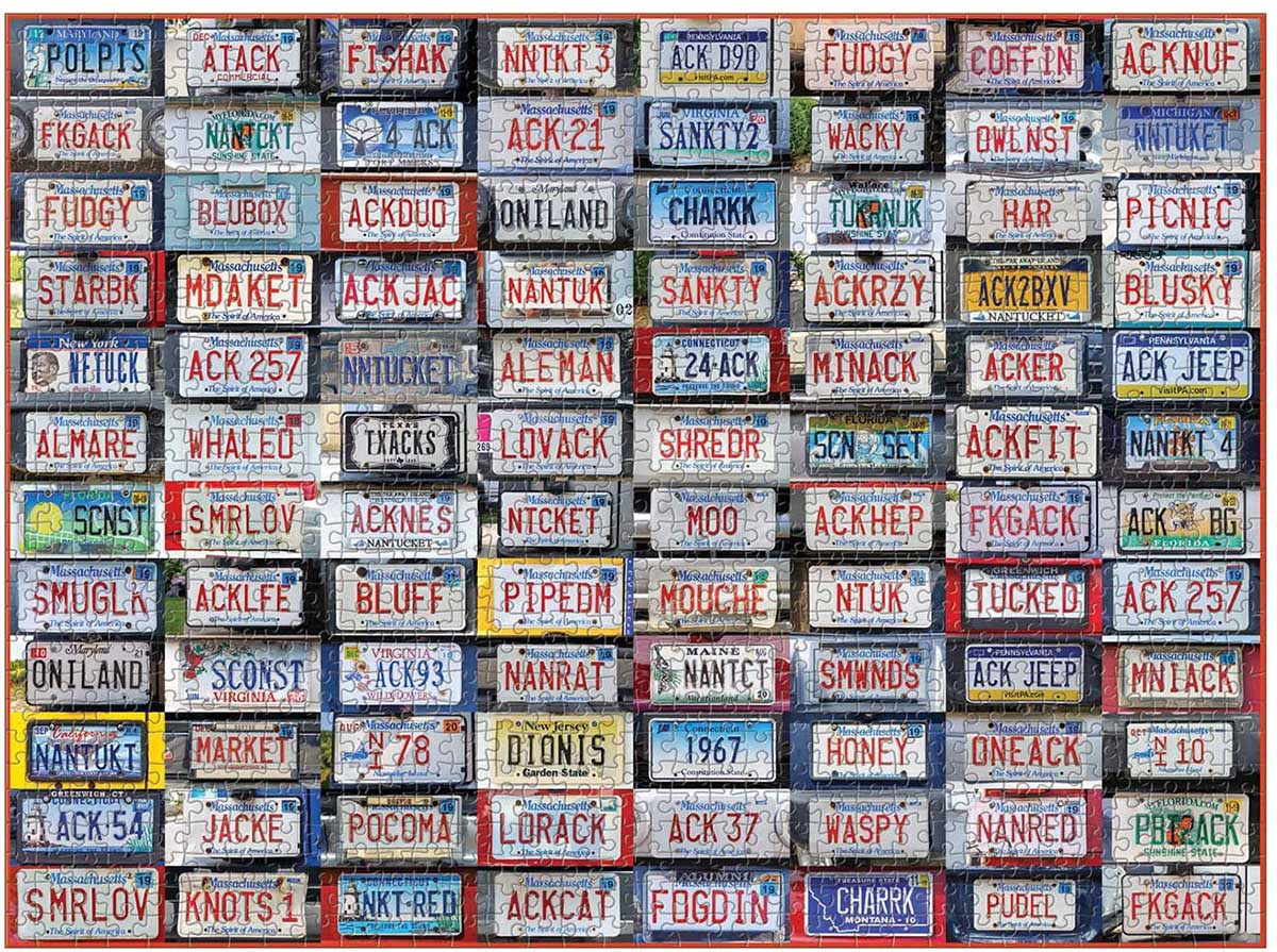 Nantucket License Plates Car Jigsaw Puzzle