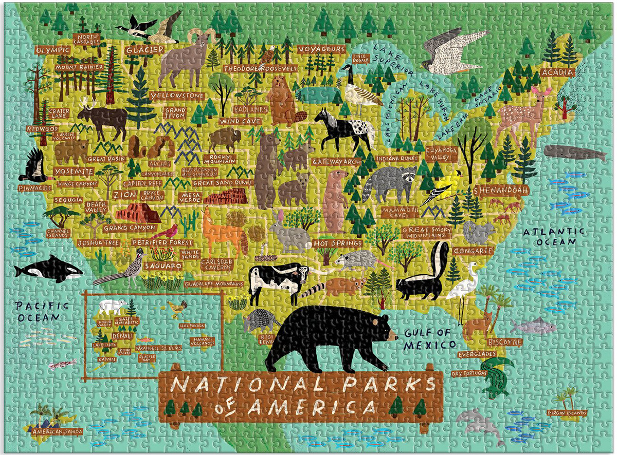 National Parks of America Forest Animal Jigsaw Puzzle