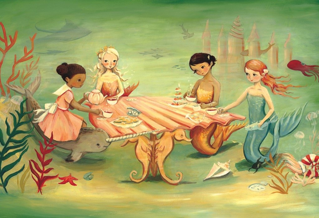Mermaid Tea Party Magazines and Newspapers Jigsaw Puzzle